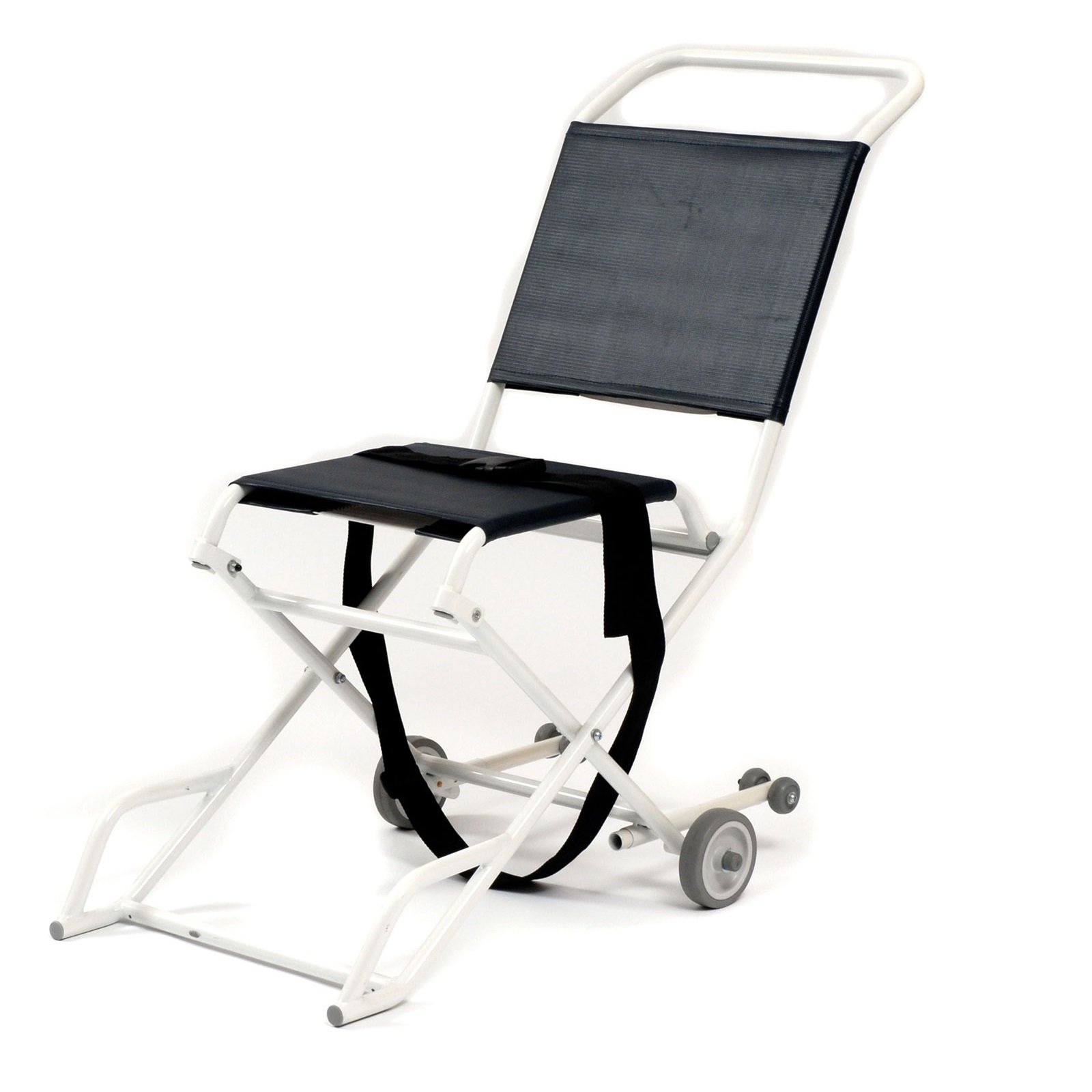 Roma Ambulance Chair - 2 Wheel Folding Transport Wheelchair for Elderly & Patient Mobility - Ideal for Hospitals, Nursing Homes & Emergency Evacuations