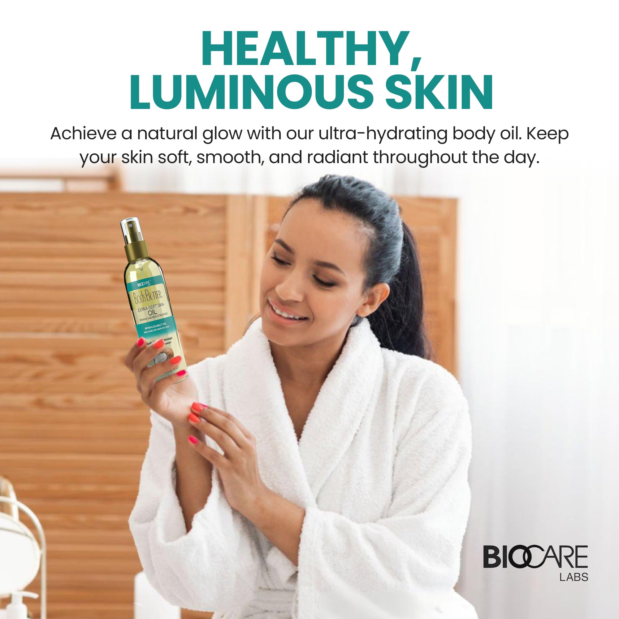 Biocare Extra-Soft Skin Body Oil with Coconut Oil - 6 oz | Hydrating & Nourishing Moisturizer for Dry Skin | Perfect for Massage, After Shower & Daily Skincare Routine