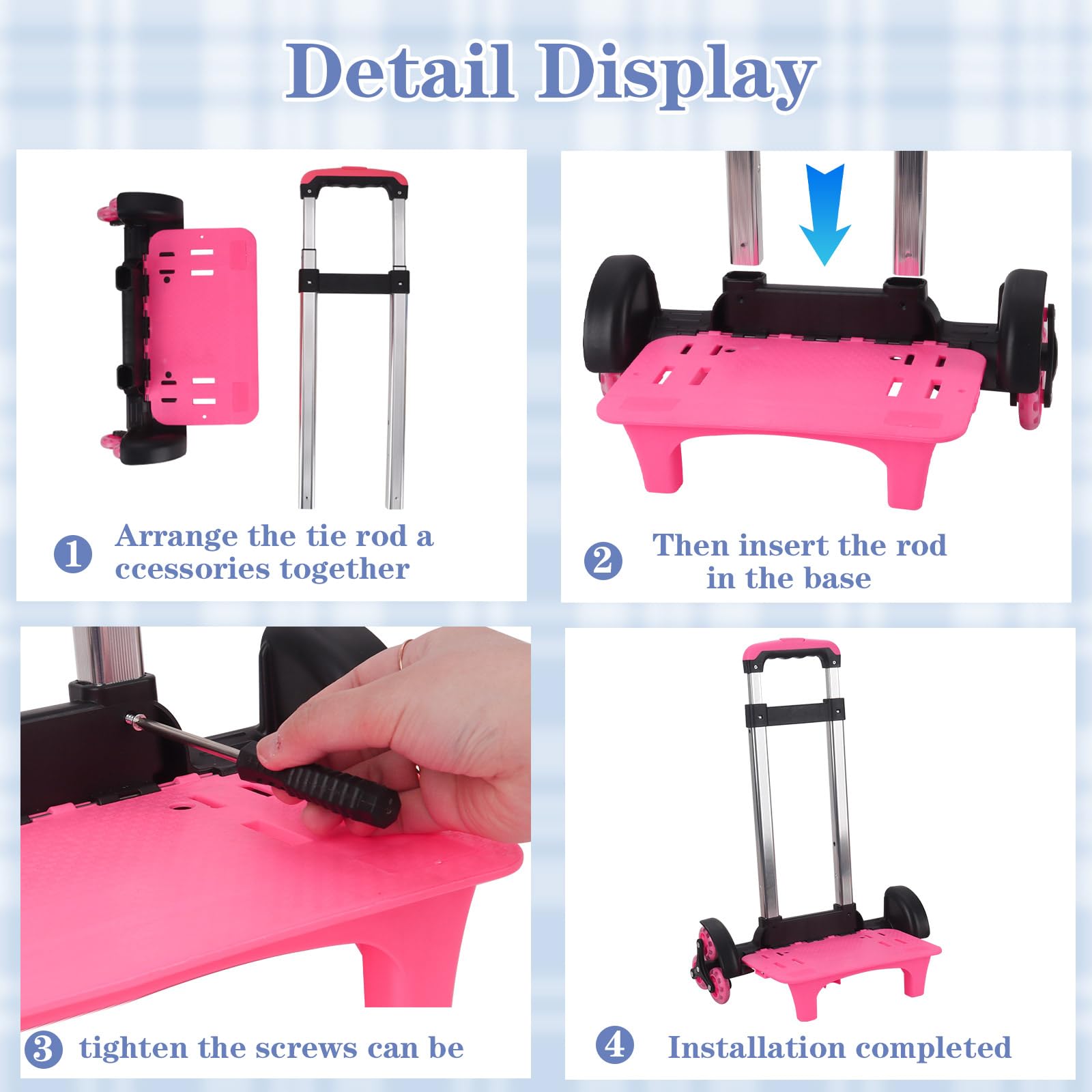 Cute Rolling Backpack for Girls - Wheeled School Backpack with Handle for Kids & Teens | Perfect for Travel, School, and Daily Use