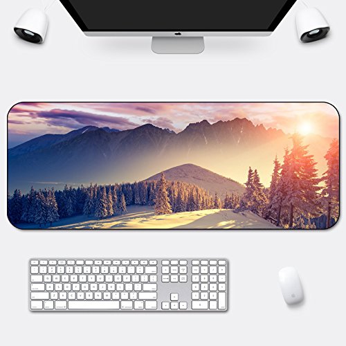 LL-COEUR Landscape River Mountain Scenic Mouse Pad - Non-Slip Computer Keyboard Mat for Gaming & Office Desk (52x52cm) - Perfect for Workstations, Home Offices & Gaming Setups