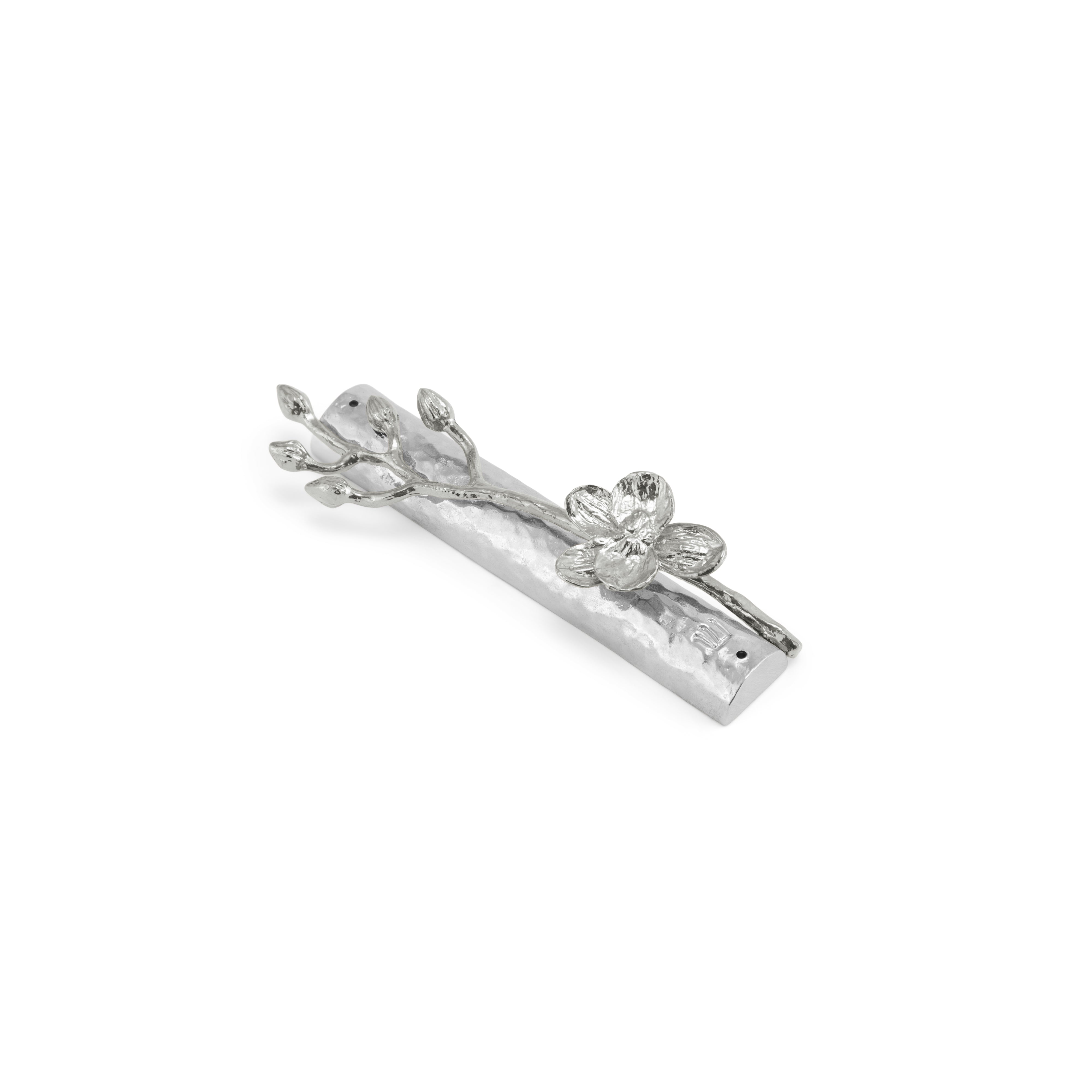 White Orchid Mezuzah - Elegant Jewish Door Blessing Scroll Case for Home Protection & Spiritual Decor | Perfect for Housewarming Gifts & Jewish Holidays