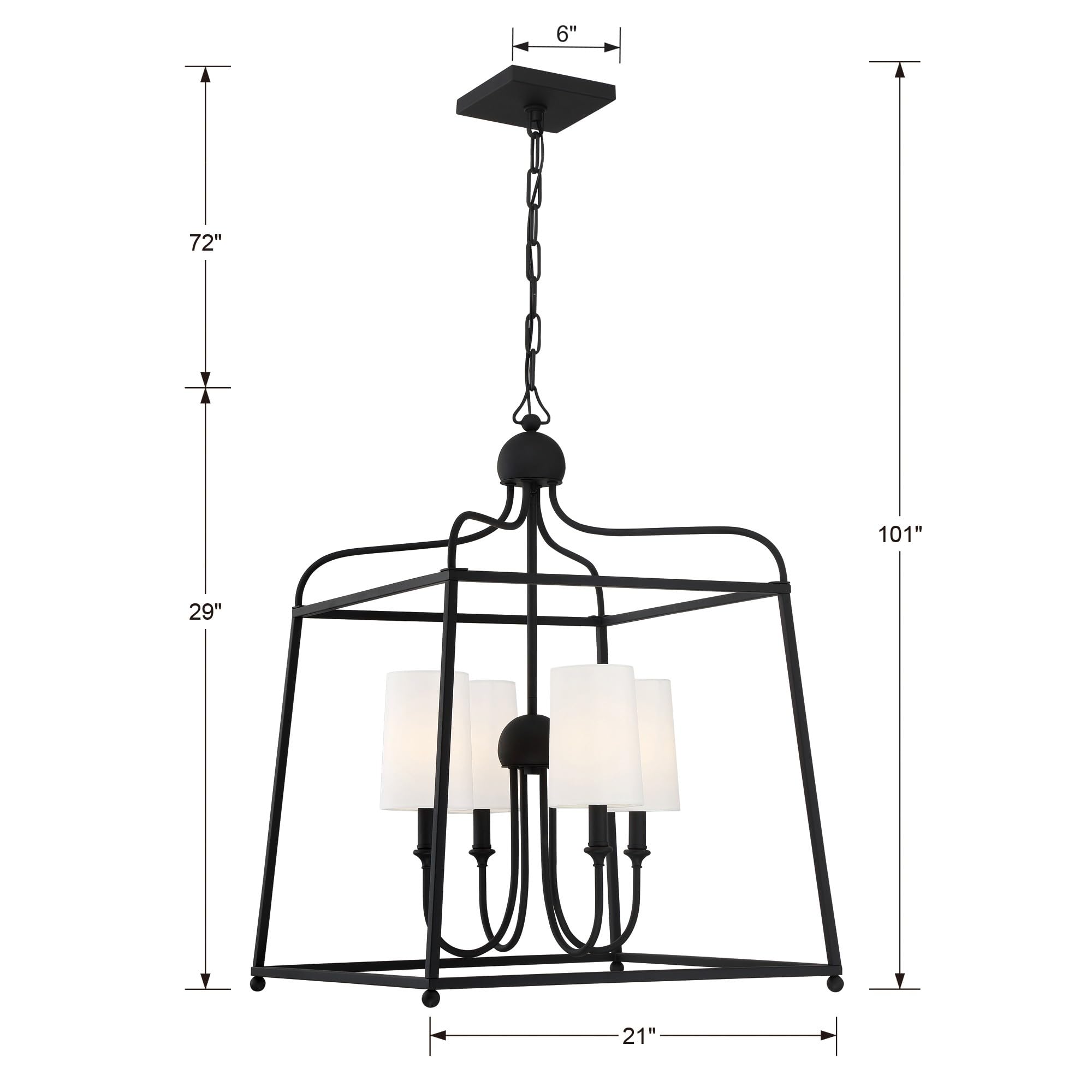 Crystorama Libby Langdon Sylvan 4-Light Black Forged Iron Chandelier - Elegant Dining Room Lighting for Modern Farmhouse & Industrial Decor