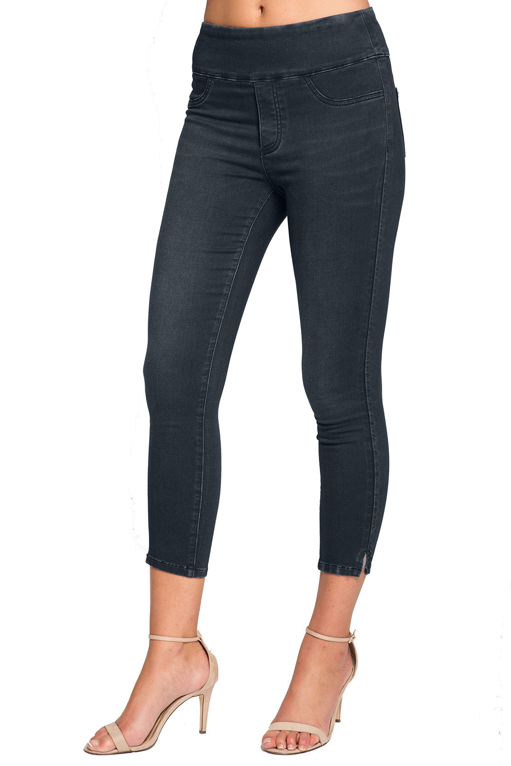 LIOR PARIS Signature Power Stretch Joy 5 Wash Skinny Crop Jeans for Women - High Waisted Slim Fit Stretchy Denim Pants - Perfect for Casual Wear, Office & Night Out