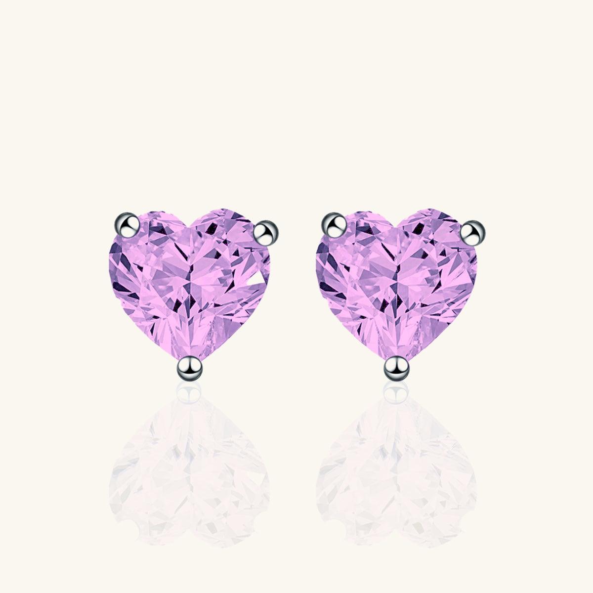 Premium Moissanite Heart Stud Earrings for Women - Romantic Valentine's Day Gift, Anniversary Jewelry - Perfect for Date Night & Special Occasions