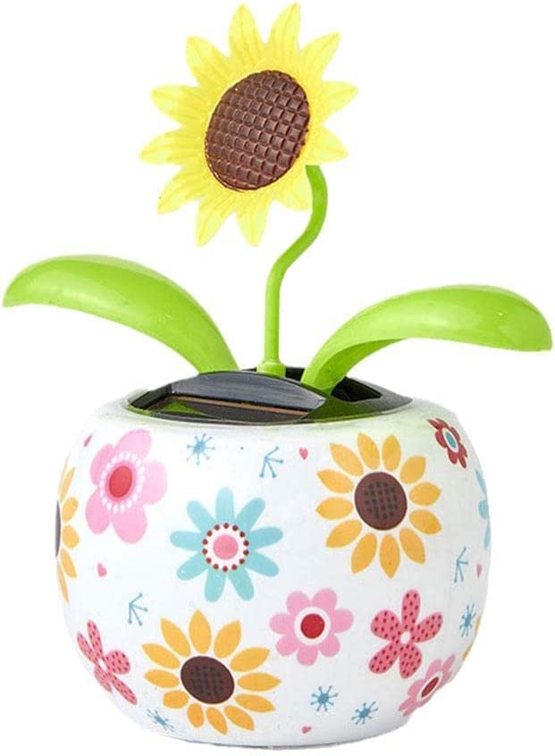 Solar Powered Dancing Sunflower Toy - Animated Swinging Flower for Office Desk & Car Decoration | Funny Gift & Stress Reliever for Home, Work & Car Interior