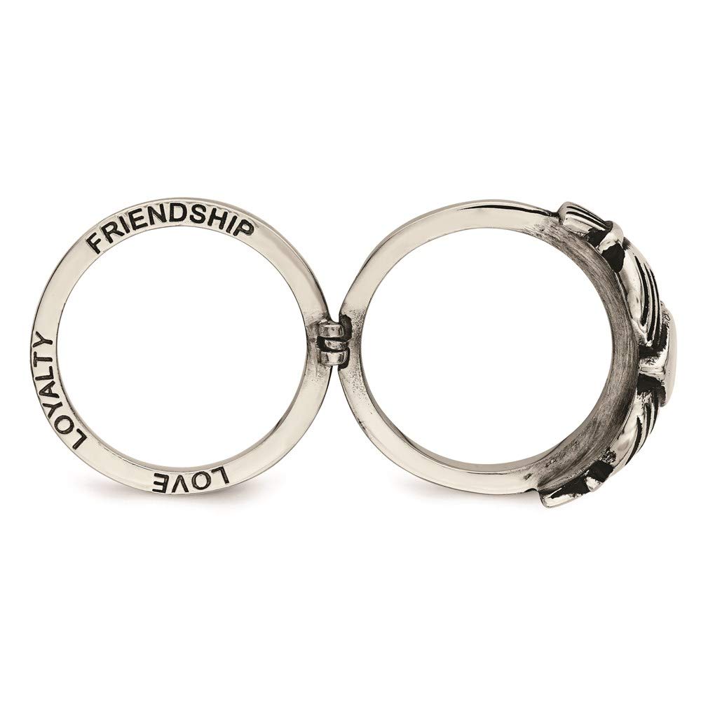 Stainless Steel Claddagh Ring for Women - Love, Loyalty & Friendship Double Hinged Jewelry - Perfect Gift for Her - Ideal for Weddings, Anniversaries & Friendship Day