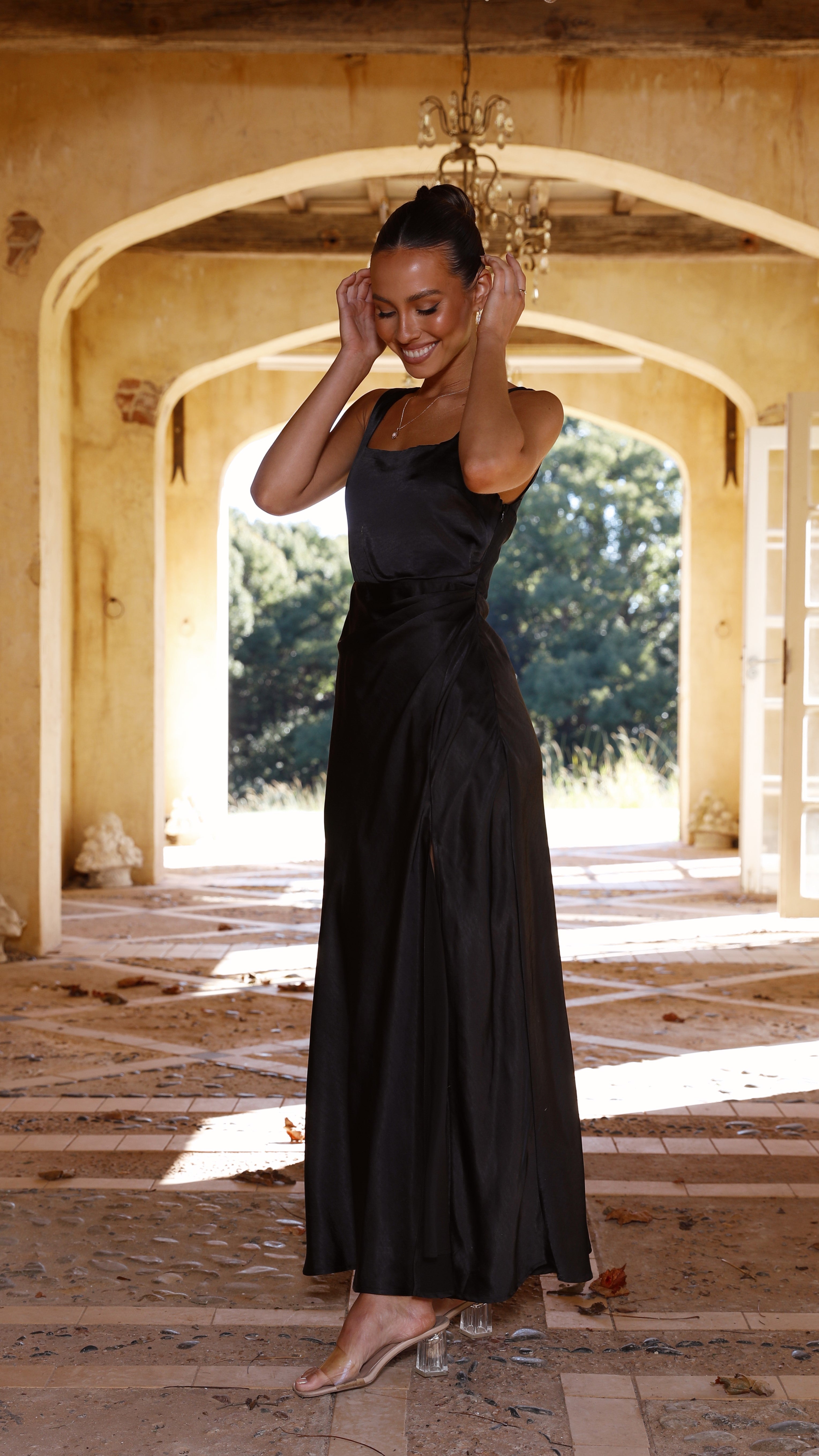 Alaria Maxi Dress for Women - Elegant Black Long Flowy Summer Dress for Beach, Vacation & Casual Wear