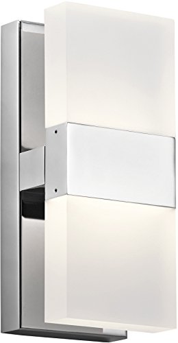 Elan 83850 Haiden 2-Light LED Wall Sconce - 10W Chrome Finish - Perfect for Bedroom, Hallway & Living Room Lighting