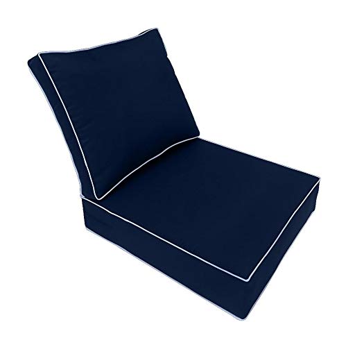Prolinemax Contrast Piped Trim Large 26x30x6 Deep Seat Back Cushion Slip Cover Set AD101 - Perfect for Sofa, Loveseat & Sectional Furniture Protection & Style Upgrade