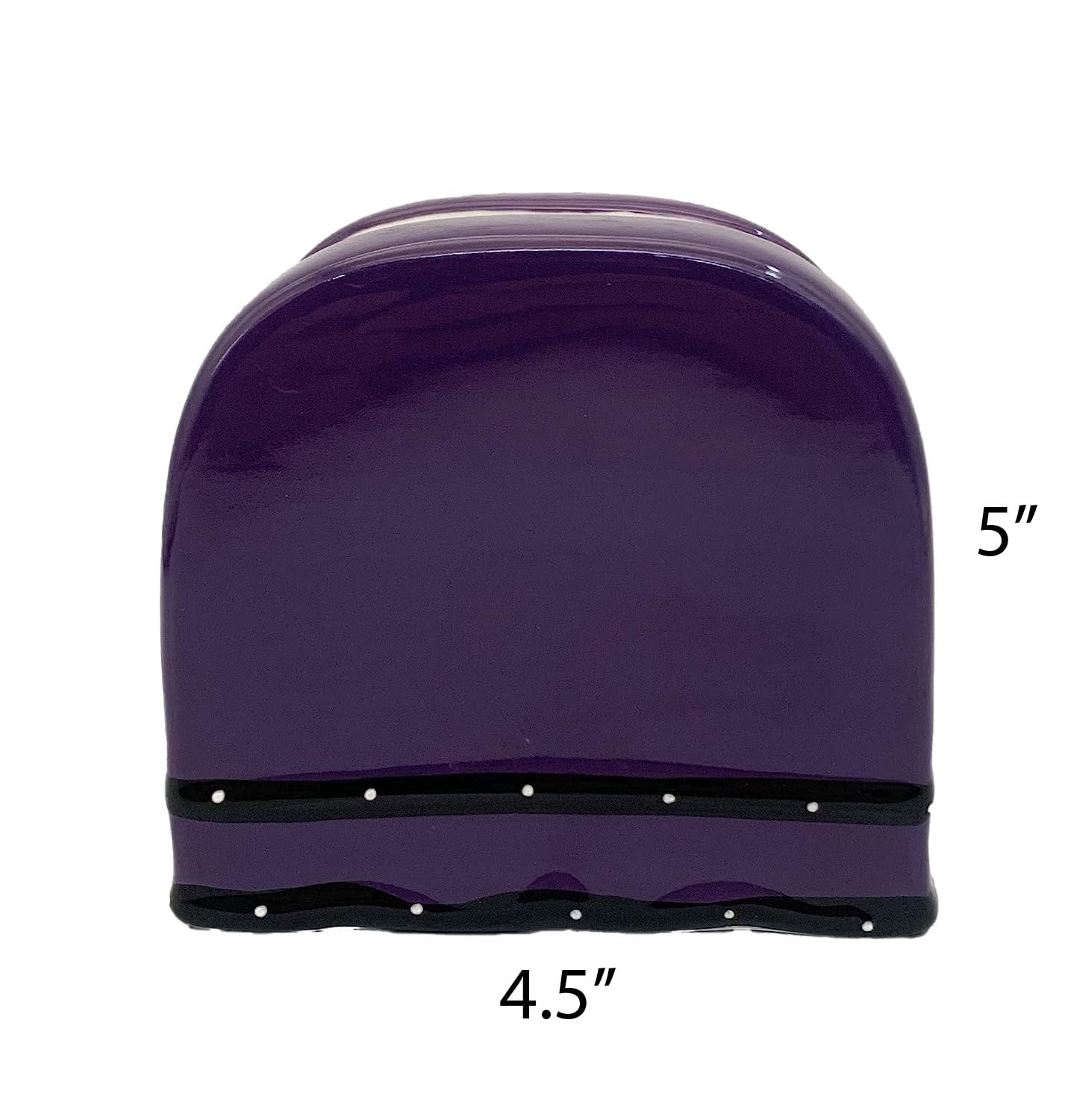 Hand Painted Ceramic Napkin Holder - Tuscany Purple Ruffle Design, 4.75