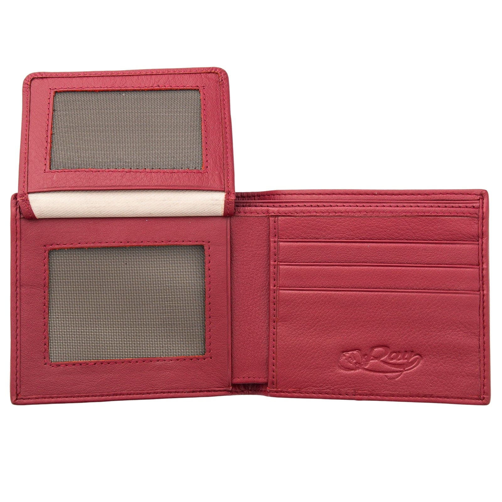 Genuine Stingray Leather Wallet for Men - Red Burgundy Luxury Slim Bifold RFID Blocking - Perfect for Business, Travel & Everyday Use
