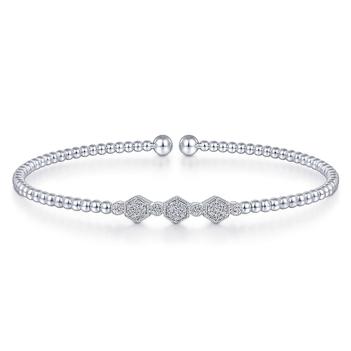 Hexagon Cluster Cuff Bracelet for Women - Elegant Boho Jewelry for Parties, Weddings & Everyday Wear