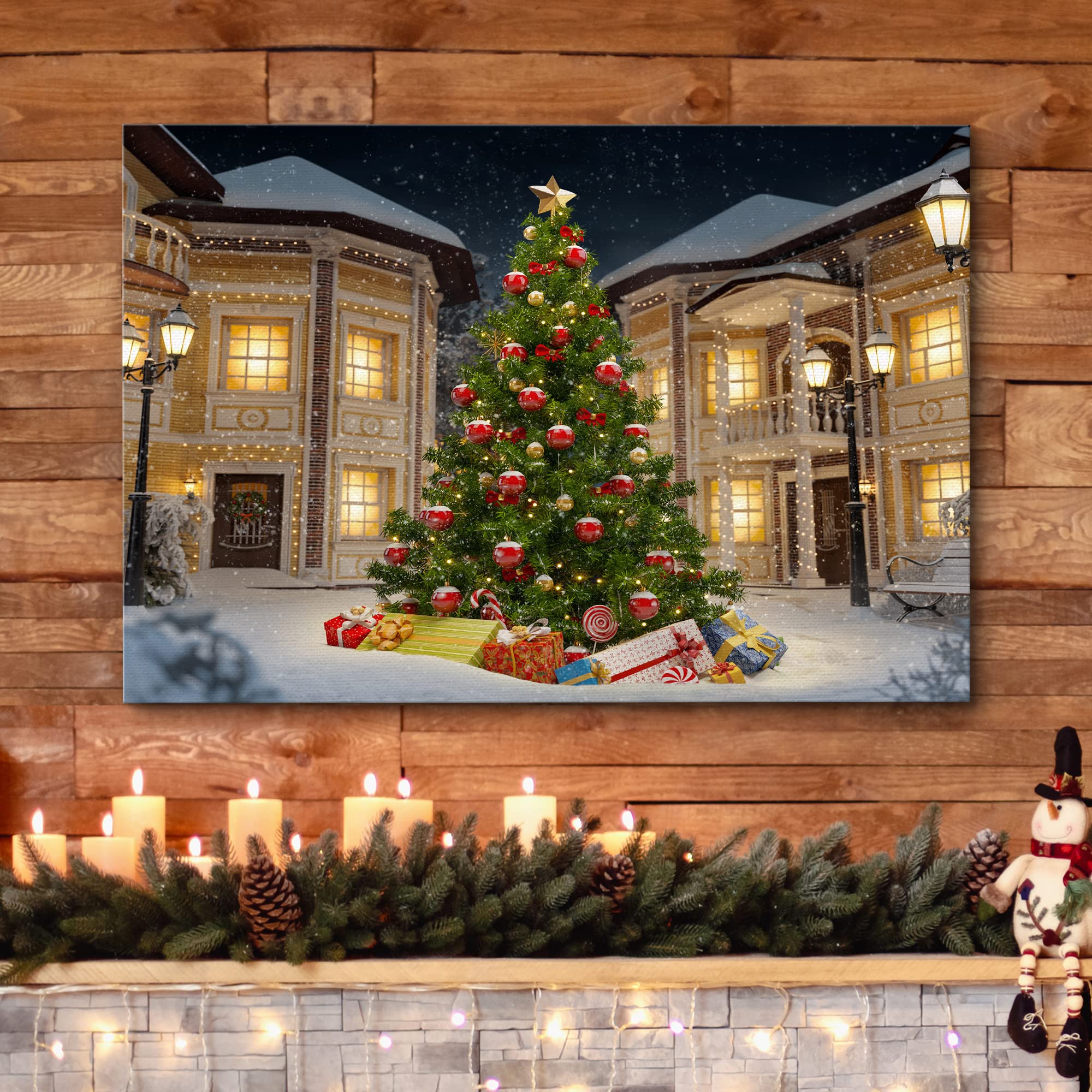 Wall26 Framed Christmas Canvas Wall Art - 24x36 Inch Merry Holiday Paintings, Home Decor for Bedroom & Living Room | Perfect for Seasonal Decorations & Gift Giving