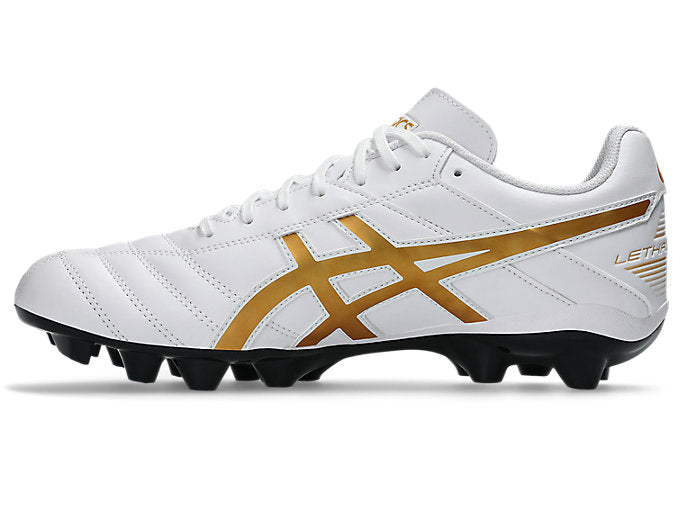 ASICS Men's Lethal Speed White/Gold Football Cleats - Lightweight Soccer Shoes for Artificial Turf & Firm Ground - Perfect for Training, Matches & Competitive Play