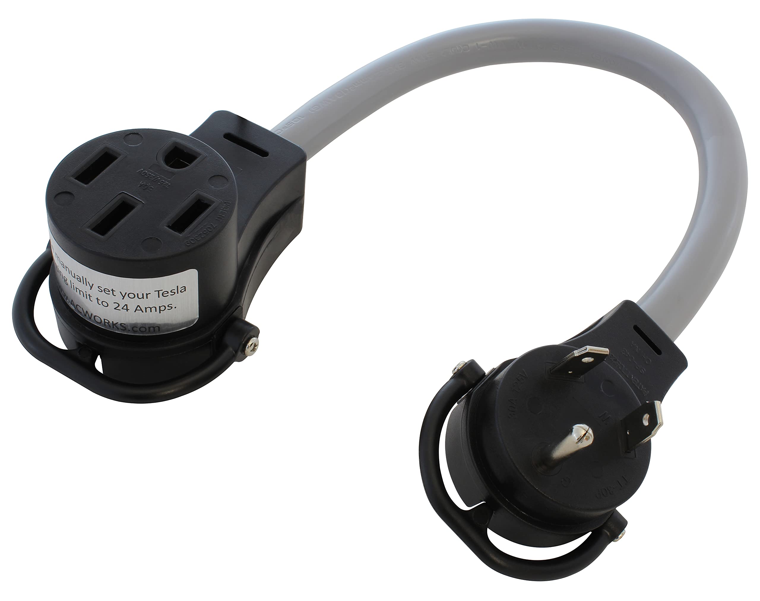 AC WORKS Tesla EV Charging Adapter - TT-30 RV 30A to Tesla Connector - Compatible with Model S, 3, X, Y - Perfect for RV Parks & Road Trips