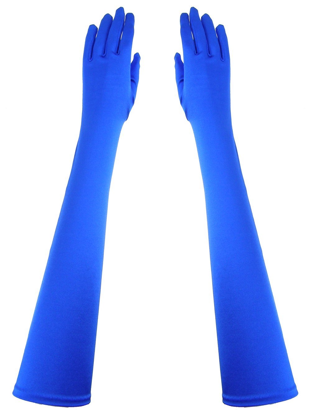 DivaDesigns 23-Inch Opera Length Formal Gloves - Stretchy Shiny Satin Evening Gloves for Women - Perfect for Weddings, Prom, Ballroom Dancing & Vintage Costumes