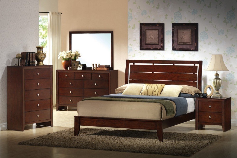 Poundex Brown Nightstand - Bedside Table with Drawer for Bedroom, Living Room & Guest Room - Compact & Stylish Storage Solution