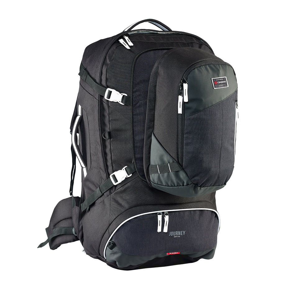 Caribee 6826 75L Travel Backpack with Detachable Day Pack - Black | Durable Hiking & Camping Gear for Outdoor Adventures
