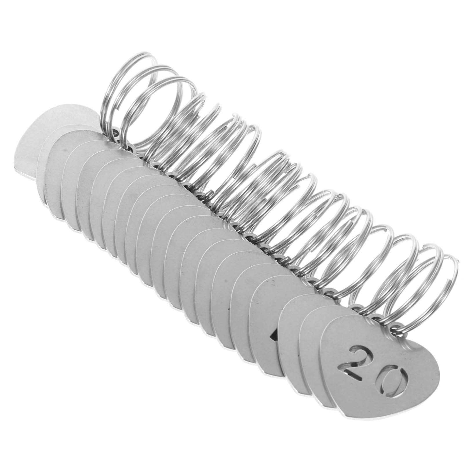 KOMBIUDA 20PCS Metal Key Tags with Numbered Rings 1-20 - Durable Keychain Labels for School, Office & Travel - Perfect for Backpacks, Luggage, Lockers & Key Organization