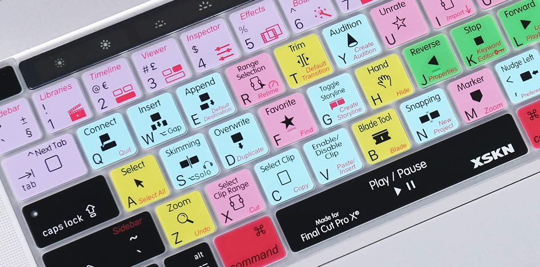 Final Cut Pro Shortcut Keyboard Cover for MacBook Pro 16