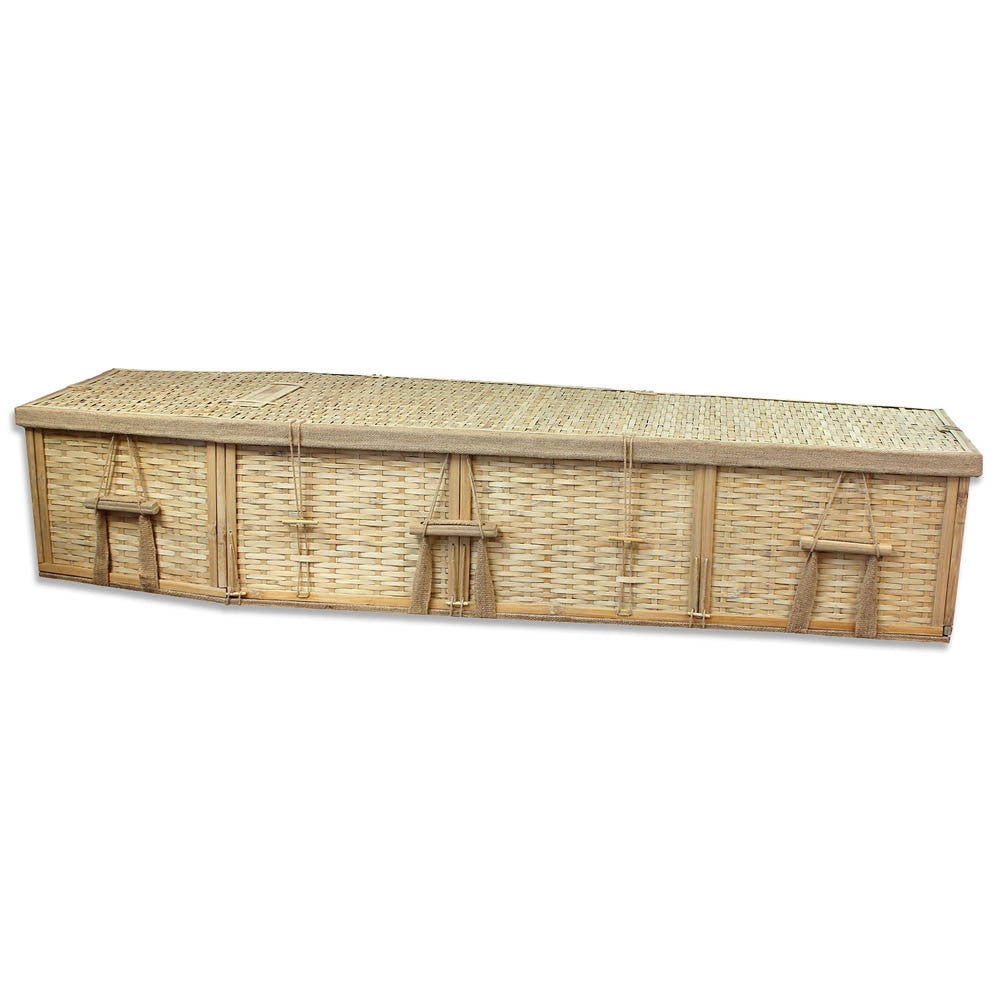 Eco-Friendly Bamboo Coffin - Biodegradable 6-Point DIY Assembly for Burial or Cremation | Sustainable Funeral Casket for Green Burials & Memorial Services