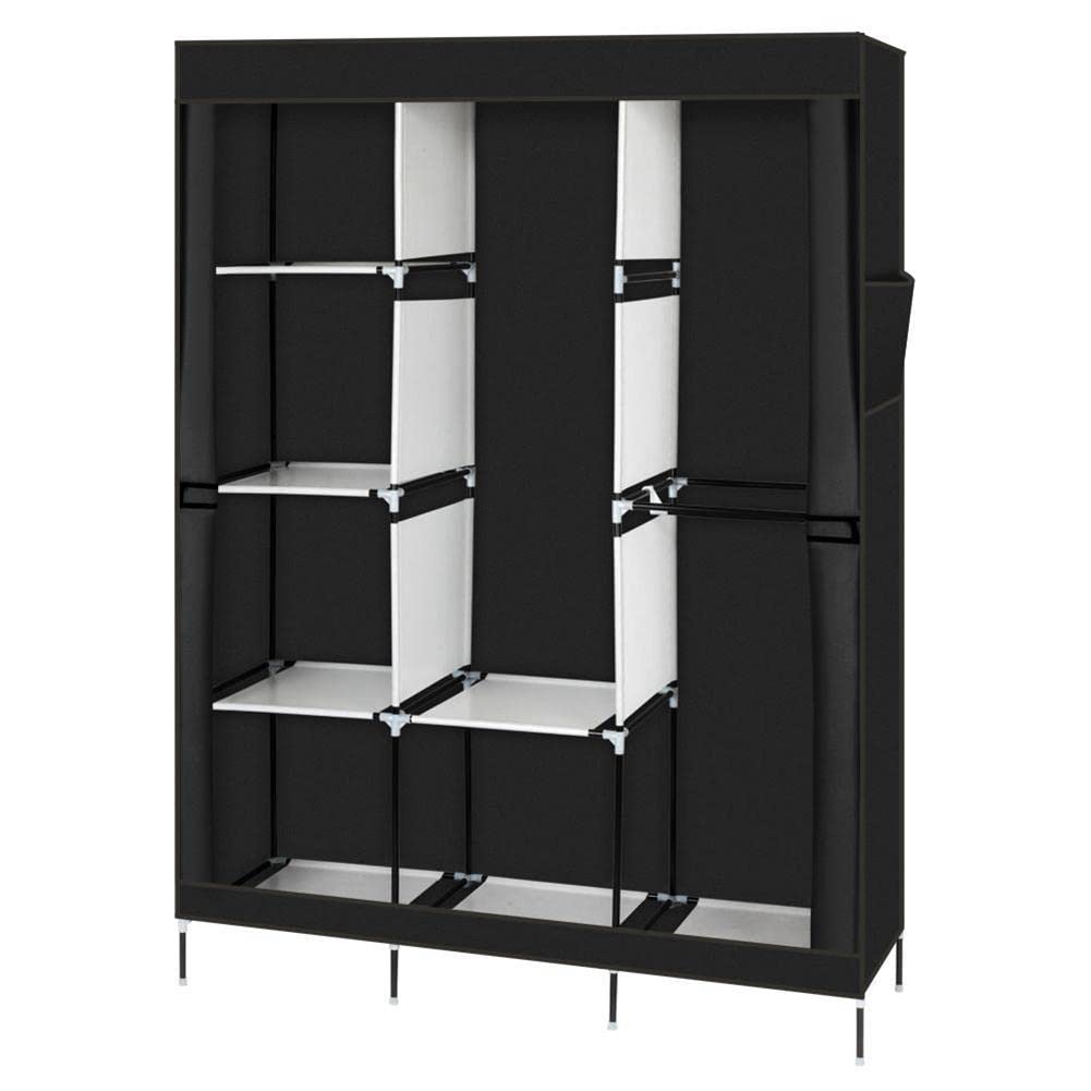 XDE 4-Layer 8-Compartment Non-Woven Fabric Wardrobe Closet - Portable Storage Organizer for Clothes, Shoes, Toys & Tools | Perfect for Bedroom, Bathroom, Closet & Garage Organization