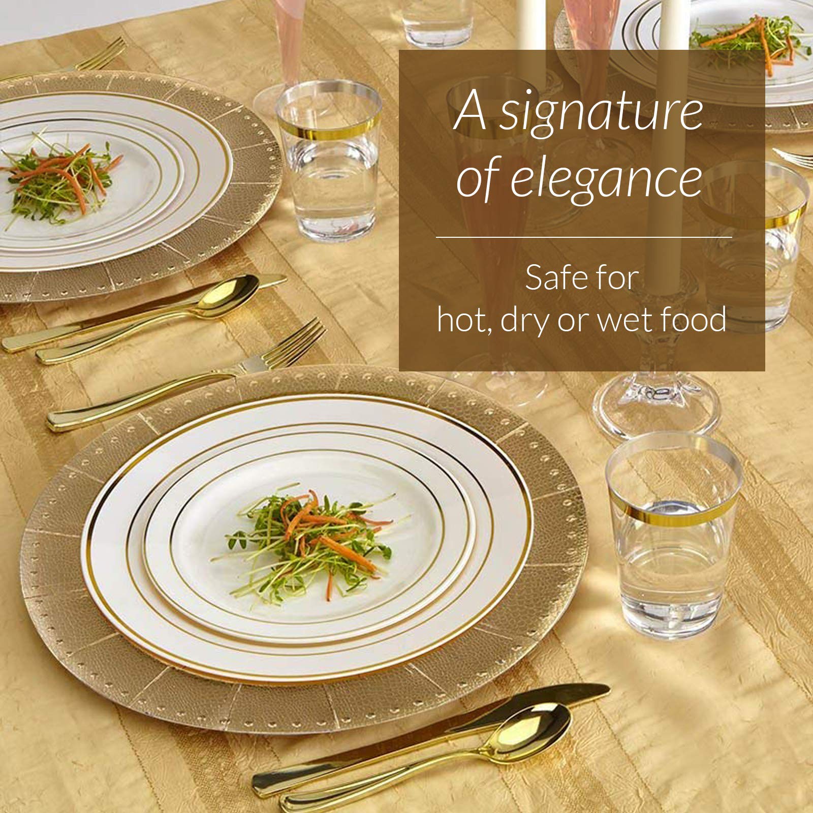 Elegant Disposable Charger Plates for Weddings & Parties - 10-Pack Heavy Duty 13