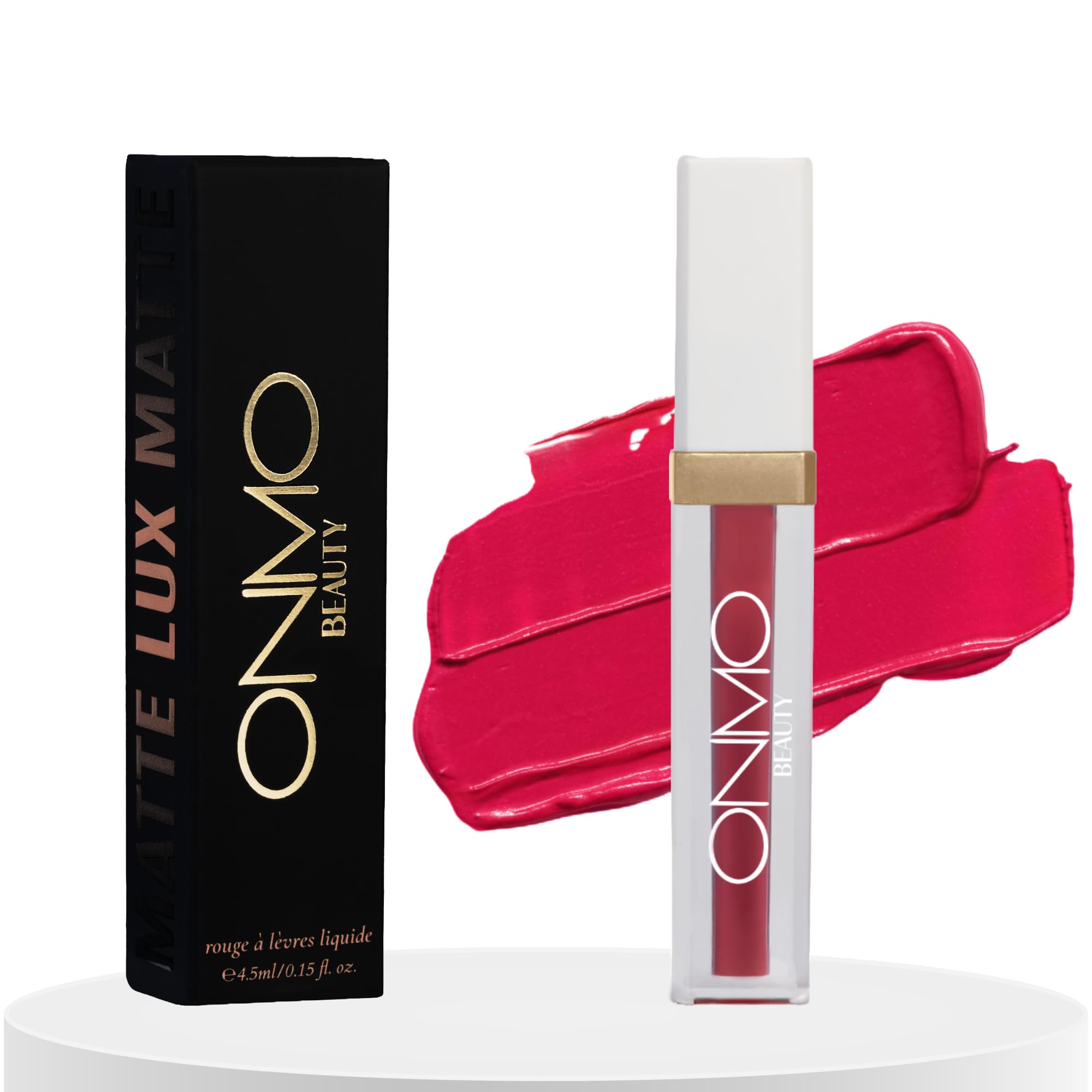 ONMO Beauty False Eyelashes with Matte Lipstick Set - Lightweight Waterproof Long Lasting Lipstick & Reusable Black Lashes for Women (Nude/Bold Shades) | Perfect for Date Night, Parties, Weddings & Everyday Glam Makeup