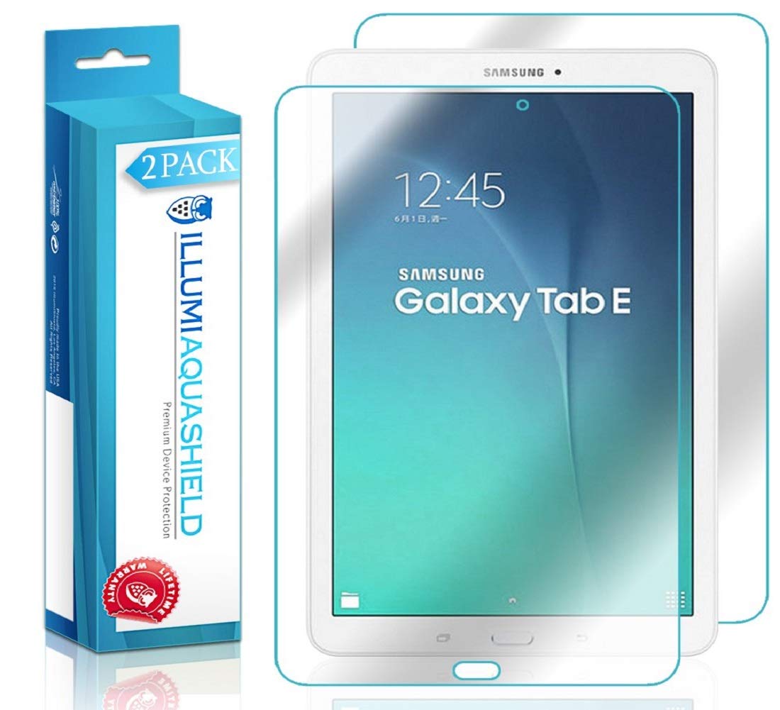 Premium ILLUMI AquaShield HD Clear TPU Screen Protector (2-Pack) for Samsung Galaxy Tab E 9.6 - Bubble-Free Front & Back Protection - Perfect for Work, Travel & Everyday Tablet Use