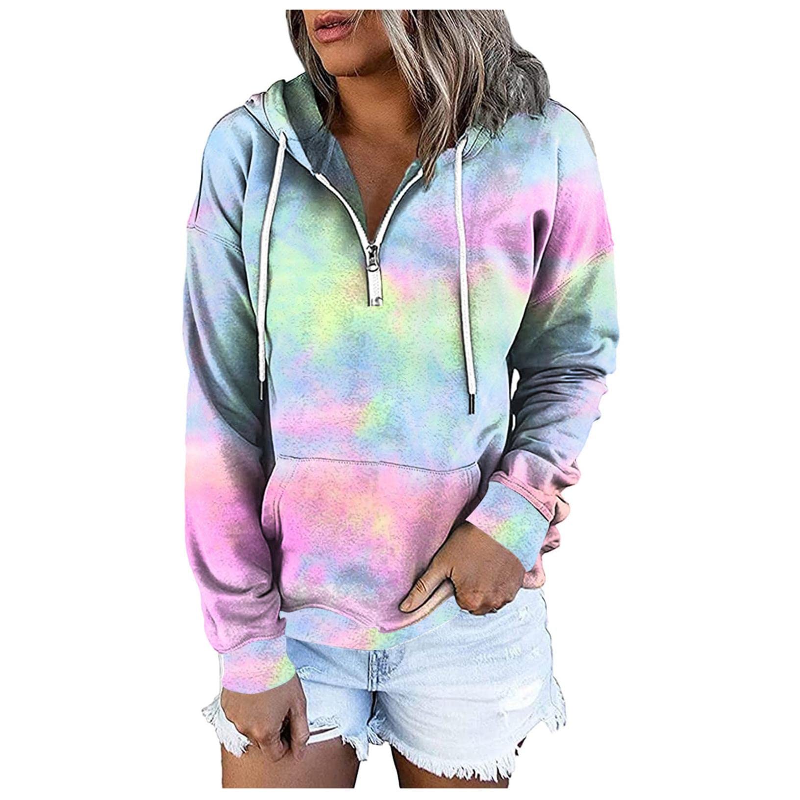 FMCHICO Women's Casual Long Sleeve Zip Up Hoodie Sweatshirt - Loose Fit Drawstring Pullover Top for Everyday Wear, Outdoor Activities & Lounge Comfort