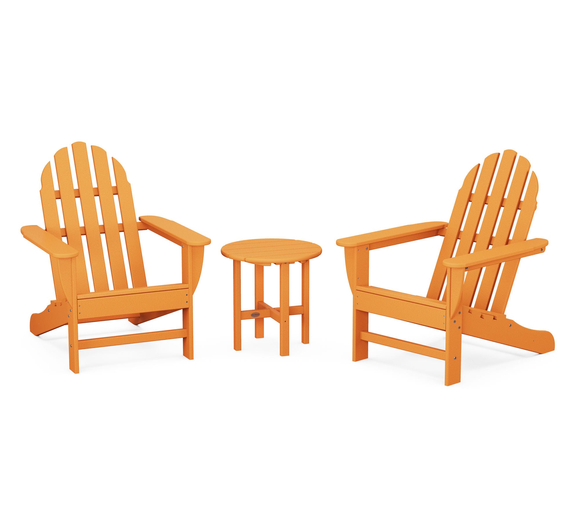 POLYWOOD Classic Adirondack 3-Piece Outdoor Patio Furniture Set - Durable All-Weather Resin Chairs & Table for Garden, Poolside, and Backyard Relaxation