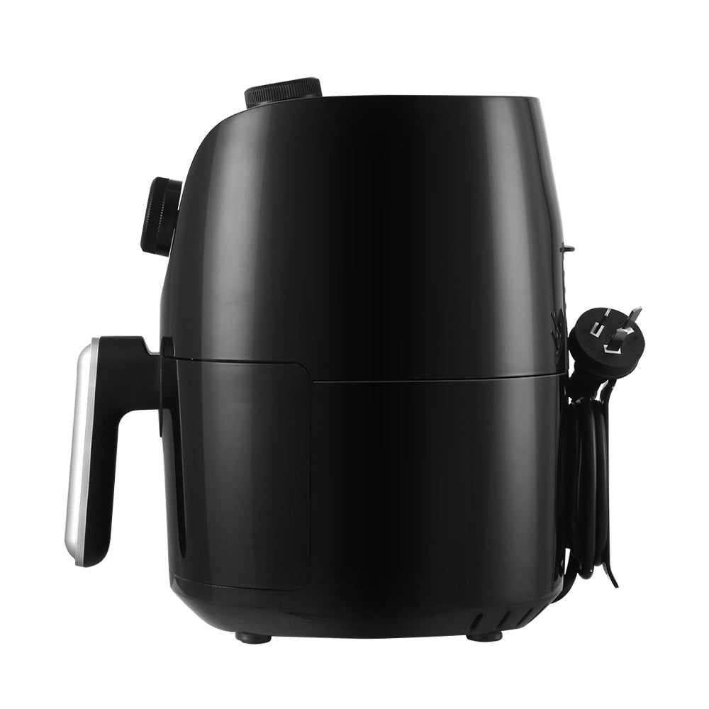 Devanti 2.5L Digital Air Fryer with Adjustable Temperature Control - Healthy Oil-Free Cooking for Family Meals, Snacks & Party Foods | Perfect for Small Kitchens & Dorm Rooms