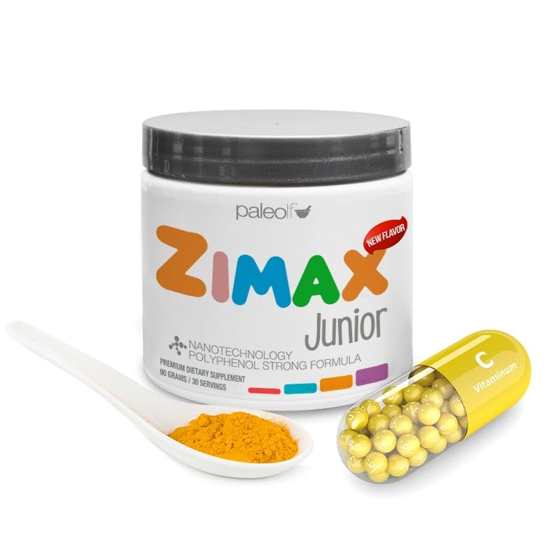 ZIMAX Kids Super Antioxidant Supplement for Children Ages 4-16 - 100% Natural with Vitamin C, D3, Magnesium, Curcumin & Ginger - Supports Immune System & Healthy Growth - Perfect for School, Sports & Daily Wellness