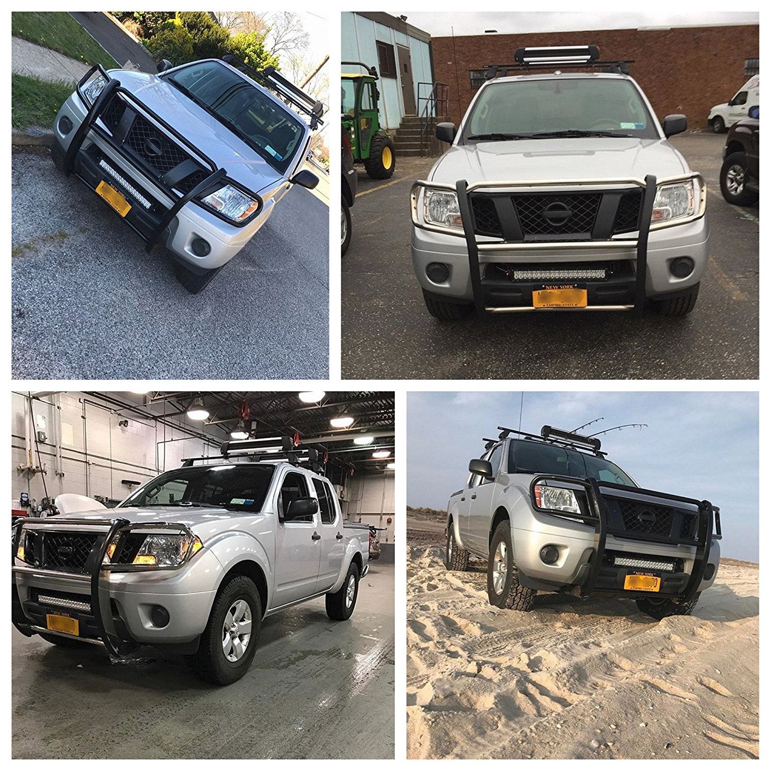 120W 20 LED Light Bar with Lower Bumper Bracket & Wiring Harness - Compatible with 2004-2018 Nissan Frontier - Off-Road Lighting for Trucks, ATVs & Night Driving
