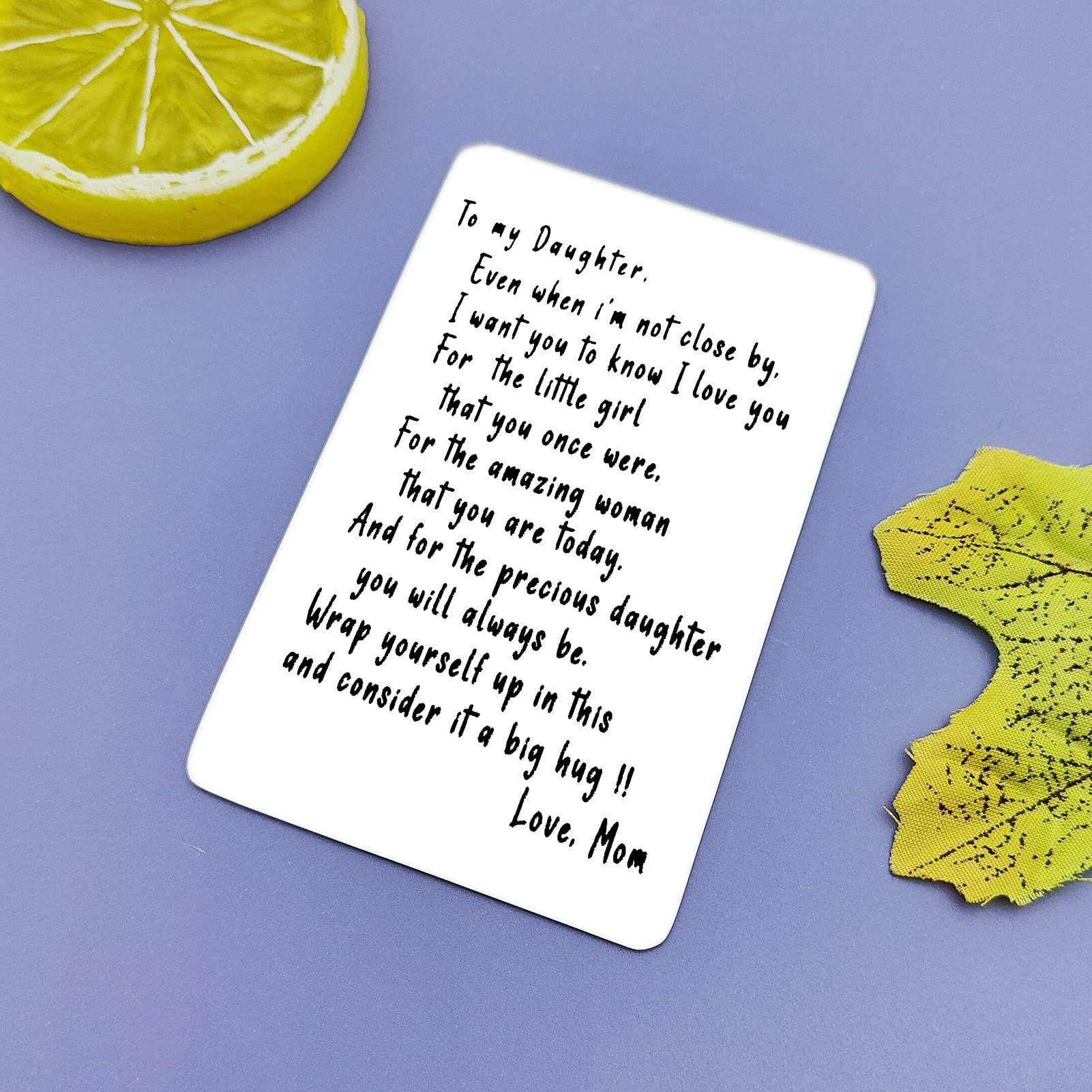 Personalized Engraved Wallet Insert Card - Inspirational Daughter Gift for Birthday, Graduation, Christmas & Wedding - Thoughtful Keepsake from Mom - Perfect for Daily Use, Special Occasions & Heartfelt Moments