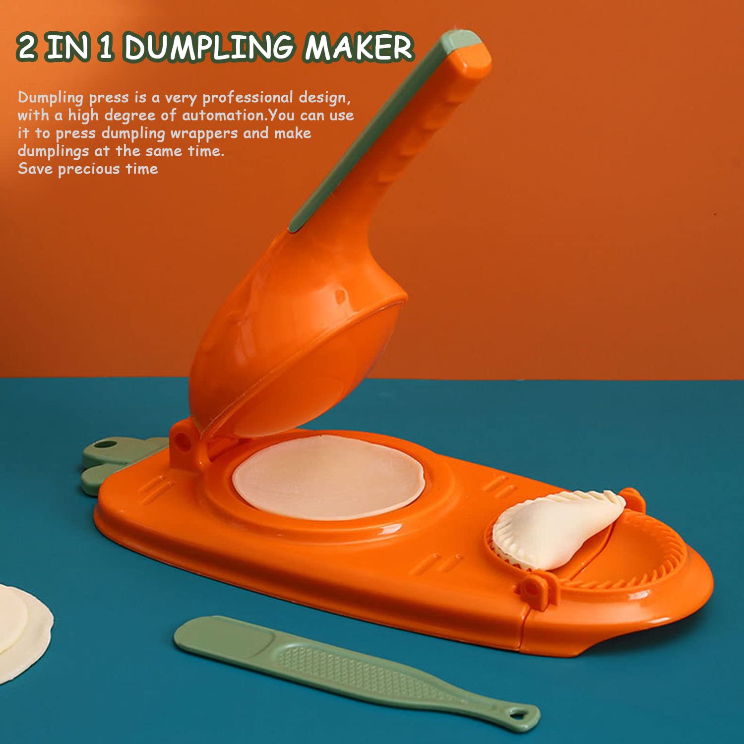 2 in 1 Dumpling Maker & Press - Portable Handheld Dumpling Wrapper Machine for Homemade Dumplings, Empanadas, Gyoza - Multi-Function DIY Dumpling Skin Mold Set (Pink) - Perfect for Family Cooking, Parties & Asian Cuisine Lovers
