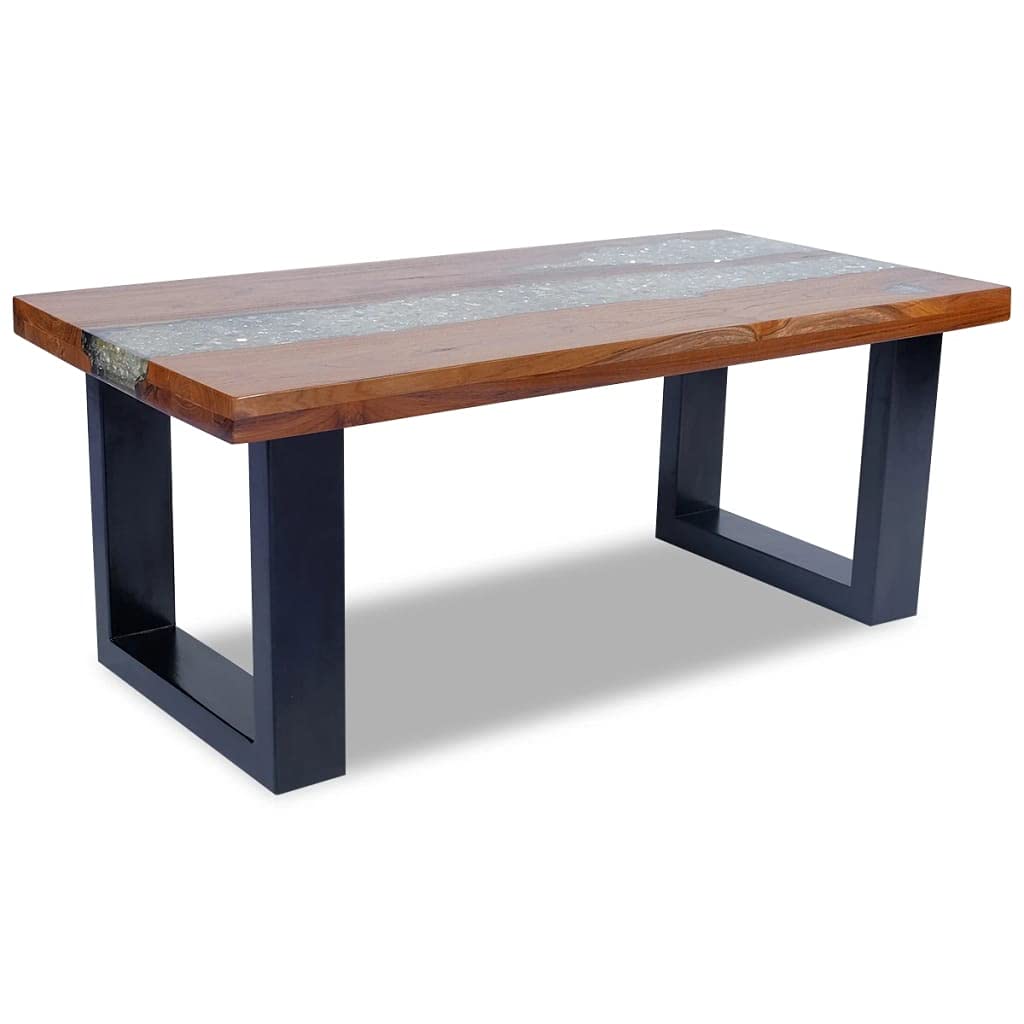 Handmade Clear Resin Coffee Table - Modern & Durable Indoor/Outdoor Furniture for Patio, Living Room, or Garden Decor