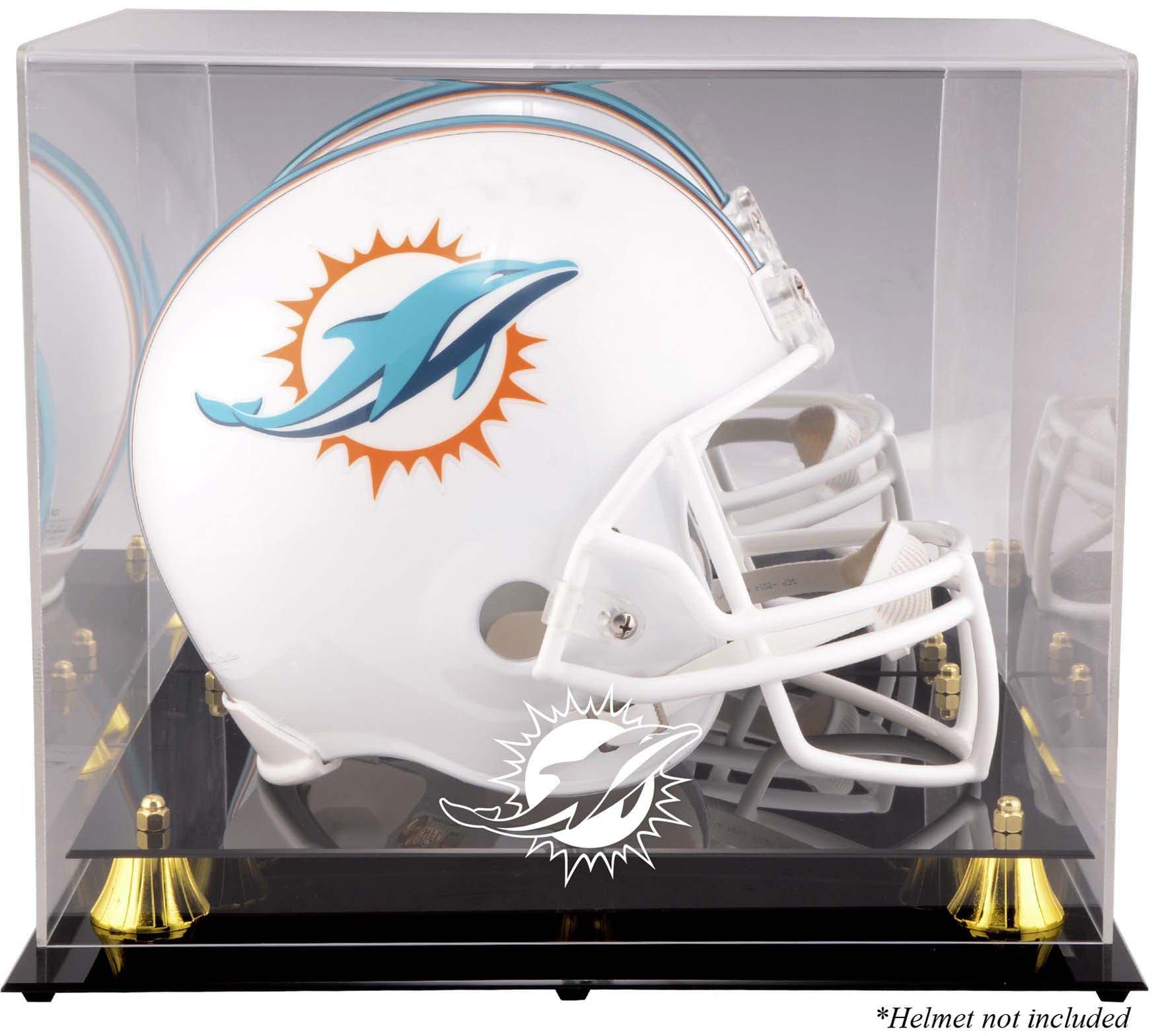 Miami Dolphins Classic Football Helmet Display Case with Mirror Back - Premium NFL Logo Showcase for Collectors (Case Only) - Perfect for Home, Office, or Man Cave Decor