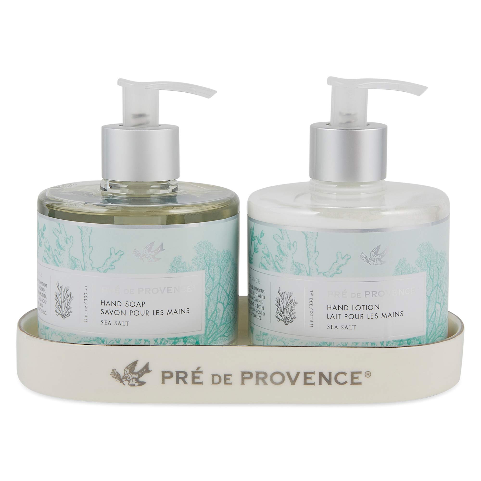 Pre de Provence Shea Butter Hand Lotion with Sea Salt - 11 Fl Oz Moisturizing Cream for Dry Skin | Perfect for Office, Travel & Home Use