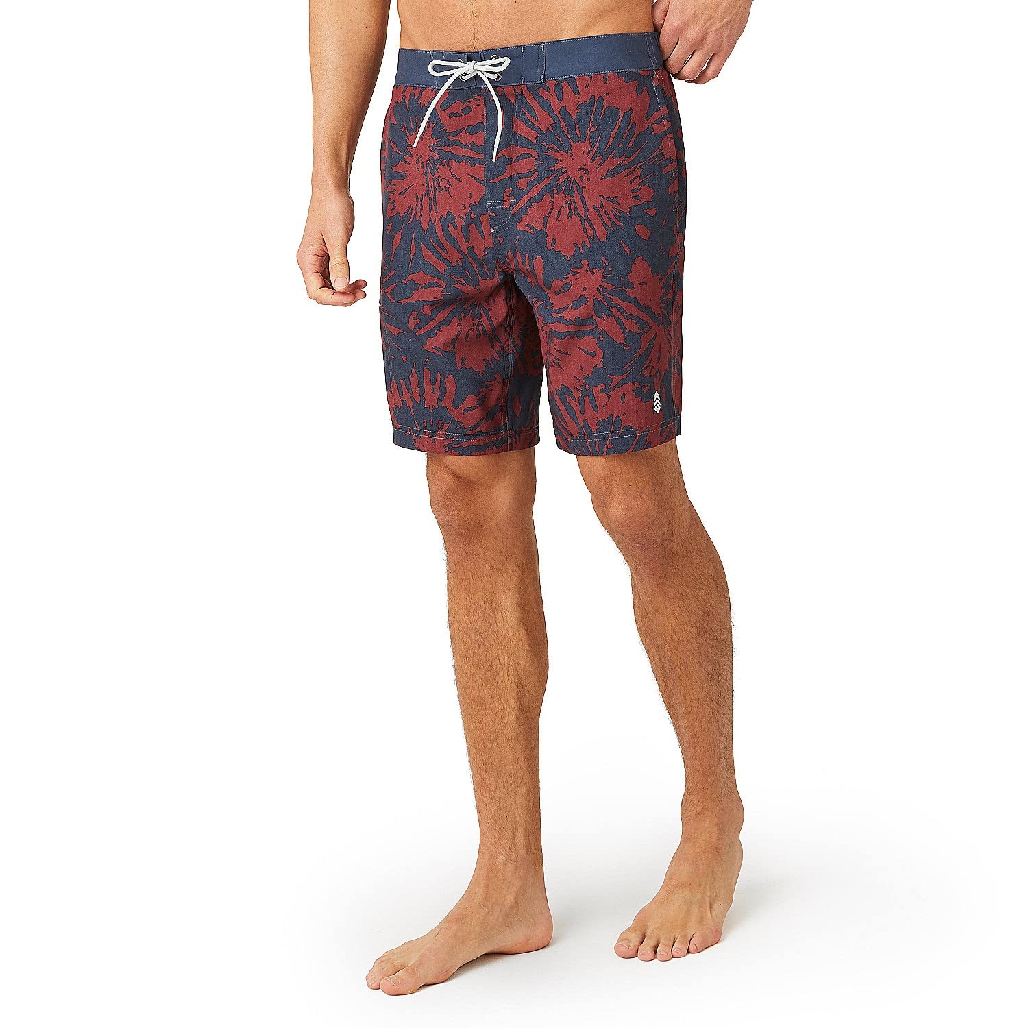 Free Country Men's Woodblock Cargo Surf Shorts - Quick-Dry Swim Trunks with Pockets for Beach, Pool & Outdoor Activities
