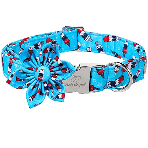 Icecream Blue Flower Tie Collar