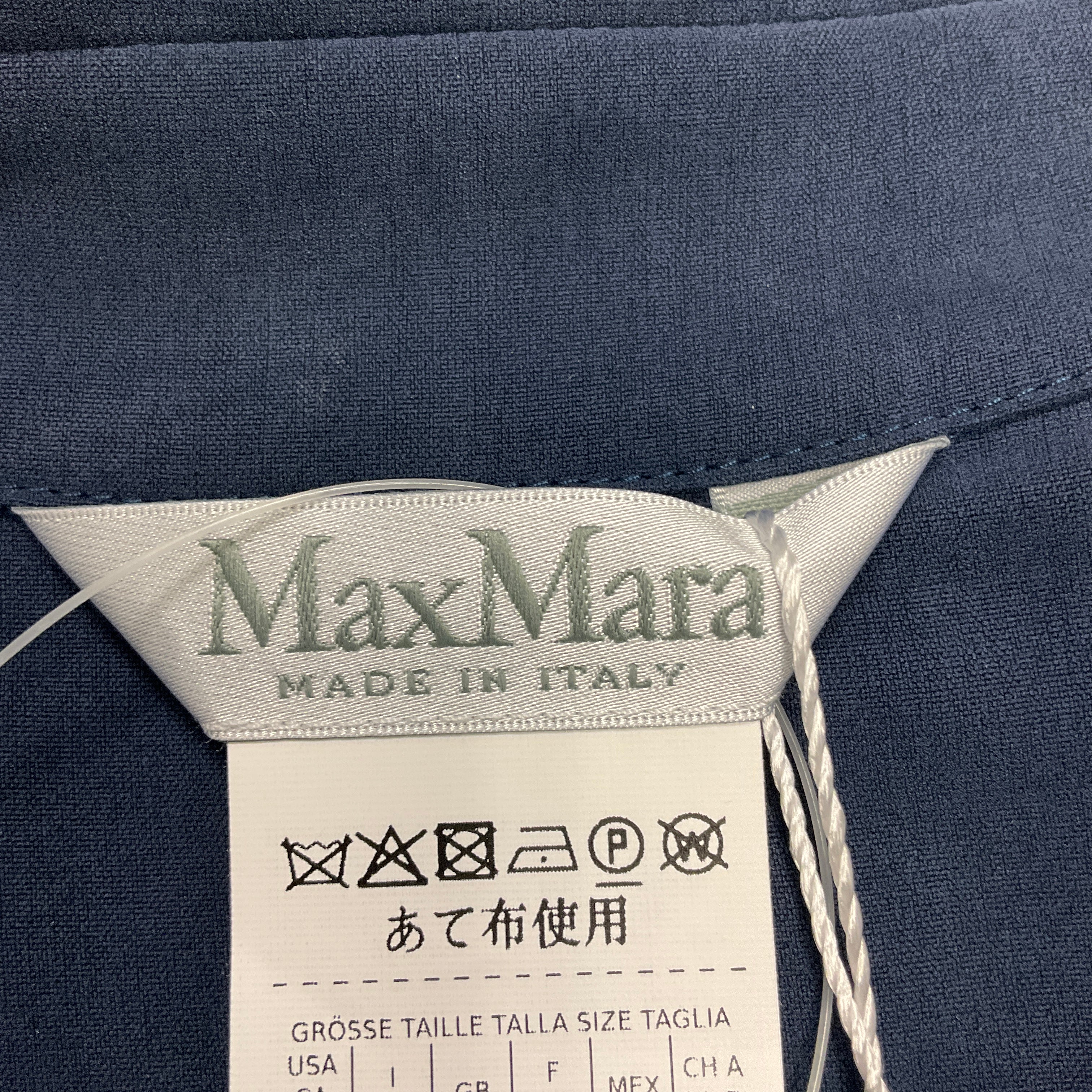 Max Mara Navy Blue James Silk Wrap Dress for Women - Elegant Evening & Cocktail Party Wear - Perfect for Weddings, Date Nights & Special Occasions