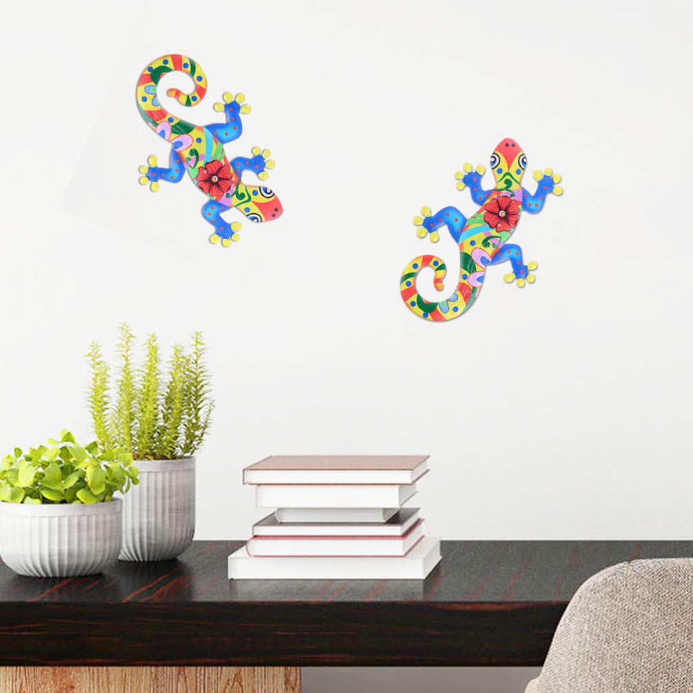 Metal Gecko Wall Art - Iron Gecko Decor for Home & Office