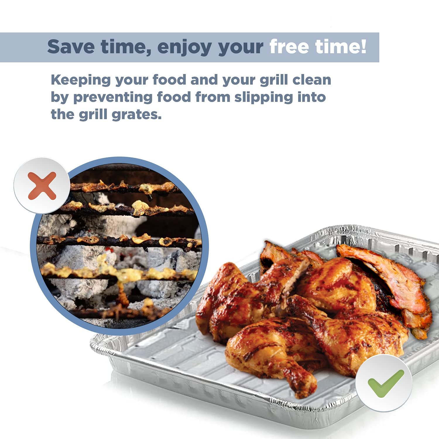 Disposable Aluminum Grill Liners - 25 Pack BBQ Broiler Pans & Grilling Trays for Outdoor Cooking | Heavy Duty Grill Drip Pans & Tray Liners | Perfect for Grilling Vegetables, Meats & Seafood at Backyard BBQs, Camping & Tailgating Parties
