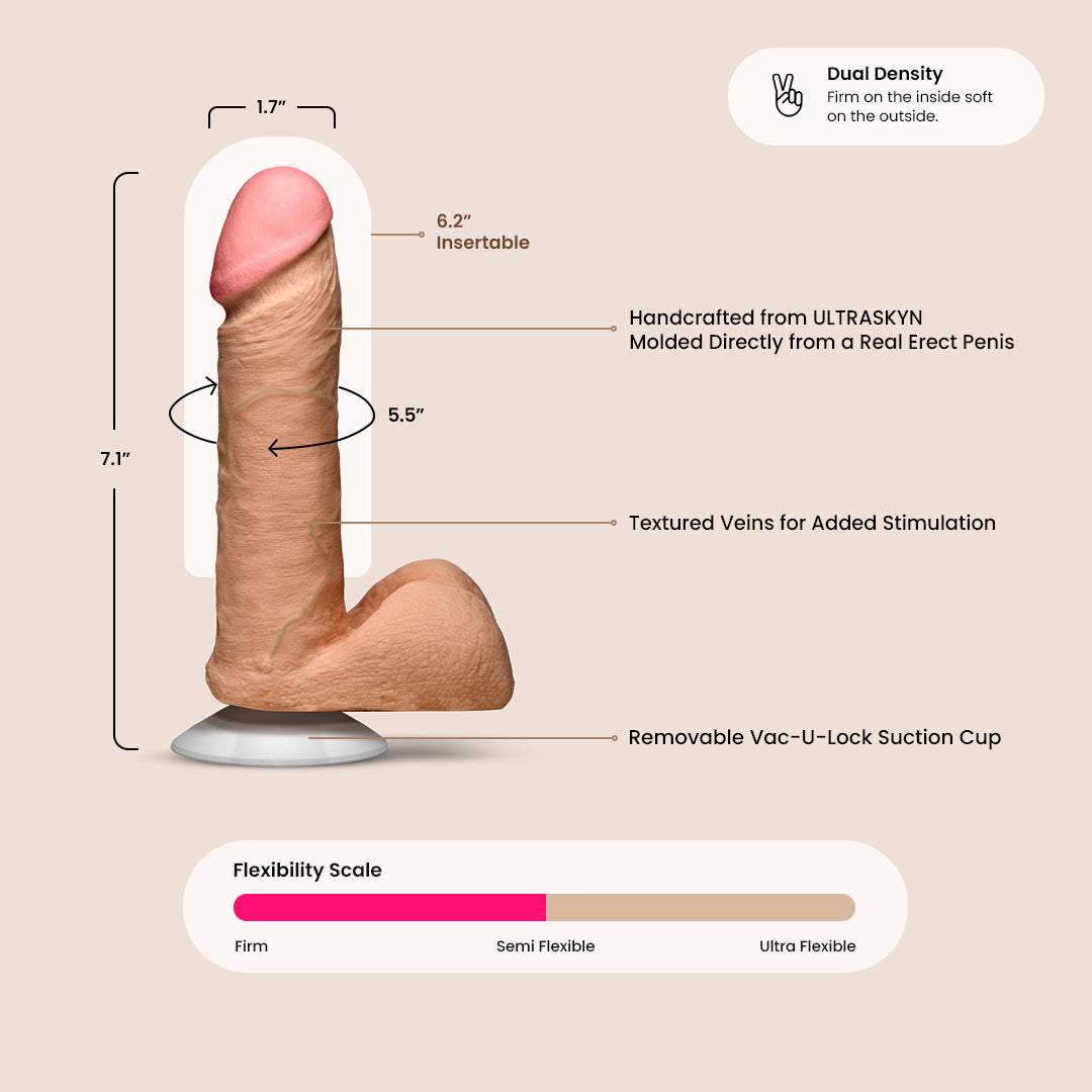 Realistic 6 Inch Cock UR3 Dildo - Lifelike Silicone Adult Toy for Couples & Solo Play - Perfect for BDSM, Roleplay & Spicing Up Your Sex Life
