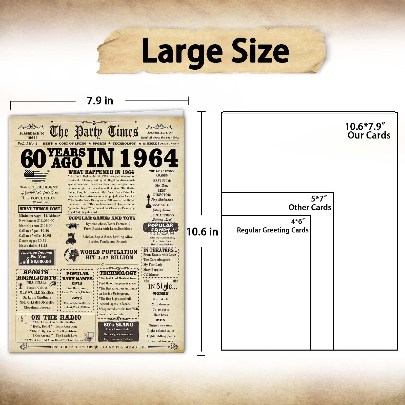 60th Birthday Card for Women & Men - Funny Large 60 Year Old Gift for Mom, Dad, Husband, Wife | Wedding Anniversary Card | Perfect for Birthday Parties & Milestone Celebrations