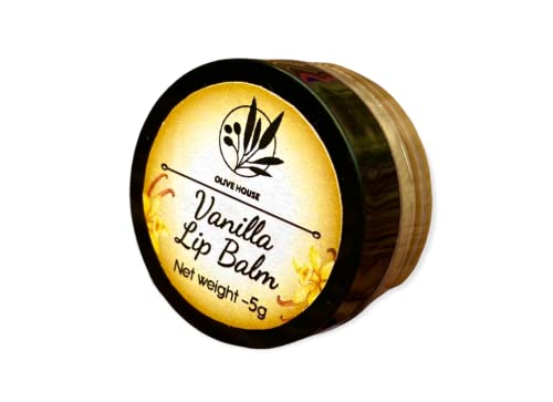 Olive House Natural Vanilla Lip Balm 5g - Moisturizing & Nourishing for Dry, Chapped Lips - Perfect for Winter, Outdoor Activities & Daily Care