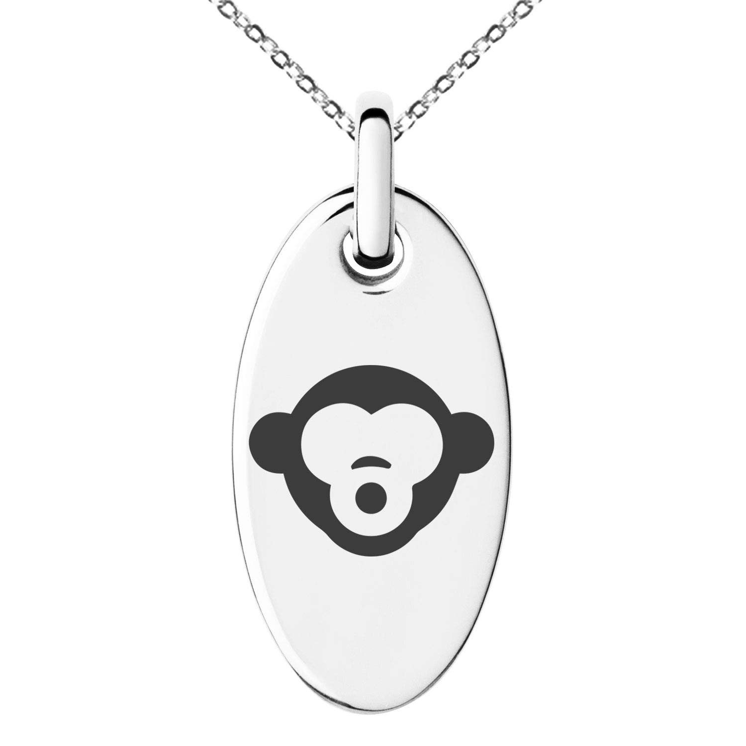 Stainless Steel Monkey Charm Necklace - Evil Eye Protection Jewelry for Women