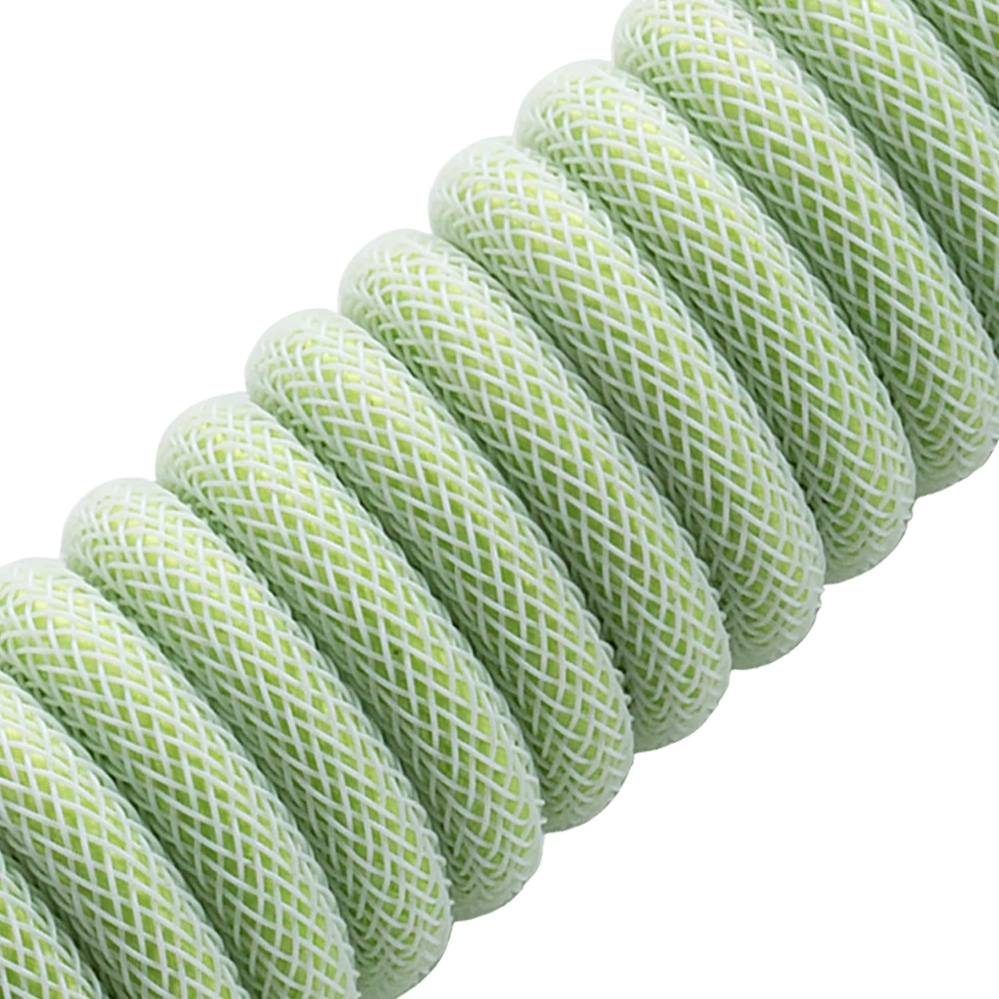CableMod Classic Coiled Keyboard Cable - USB A to USB C (5ft/150cm) - Lime Sorbet Color - Perfect for Mechanical Keyboards, Gaming Setups & Office Workstations