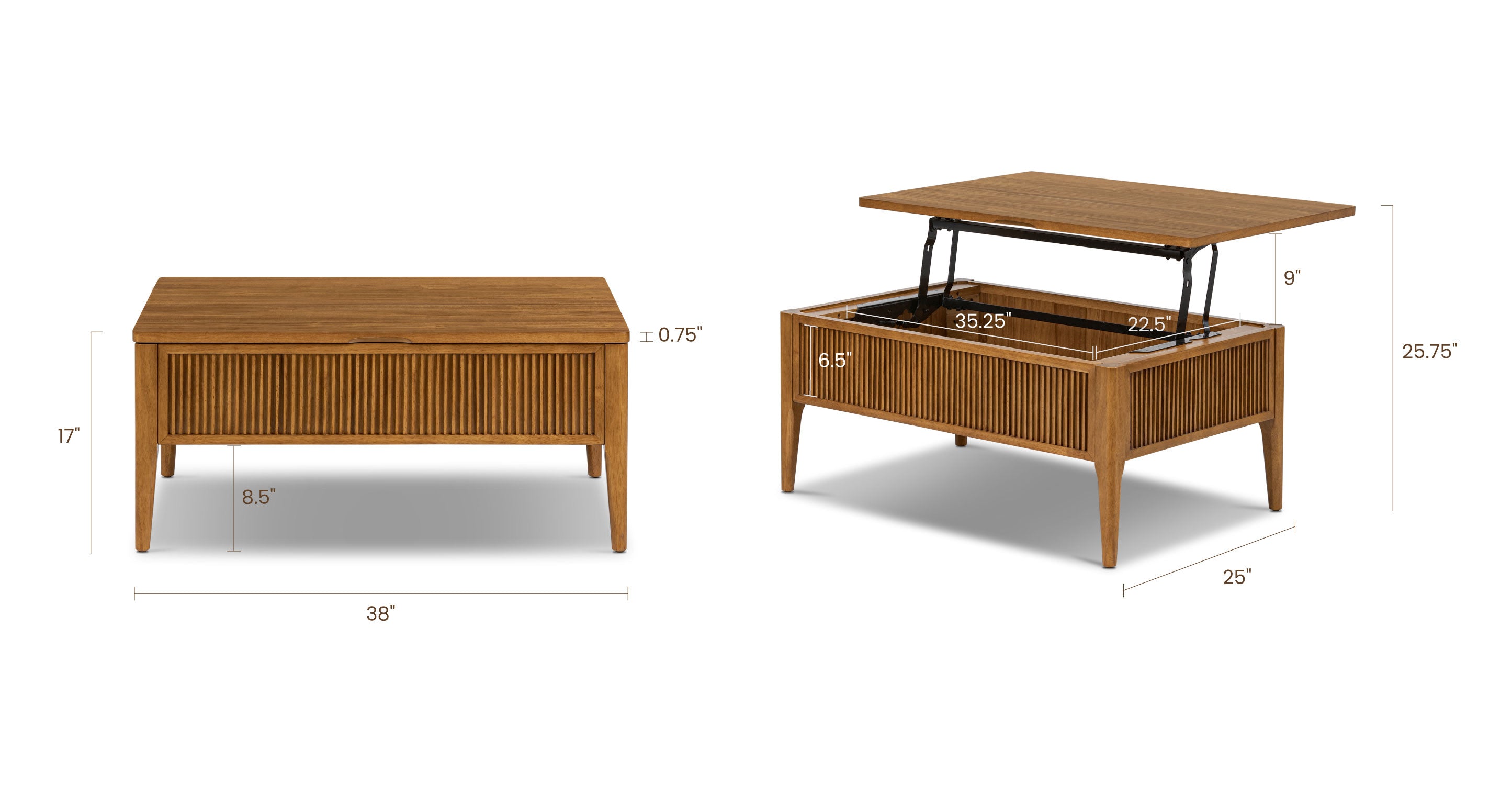 Altira Lift Top Storage Coffee Table - Modern Espresso Lift-Top Table with Hidden Storage Compartment | Perfect for Small Living Rooms, Apartments & Home Offices
